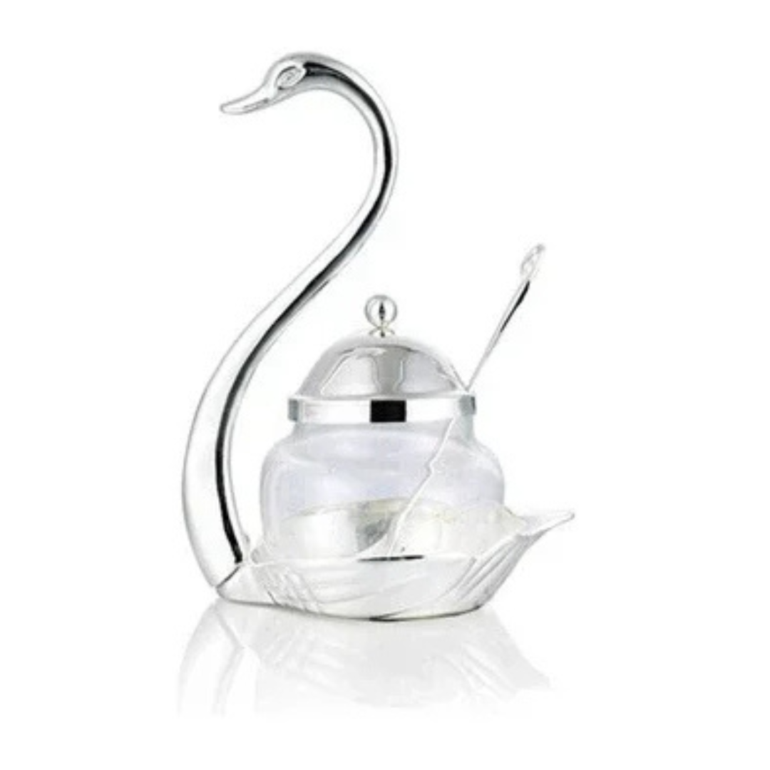 Açucareiro de Vidro em Formato de Cisne