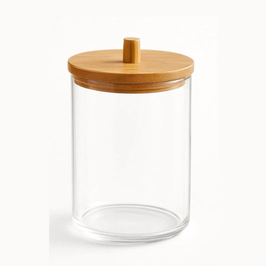 Pote Organizador Multiuso com Tampa de Bambu – Linha Eco Clear