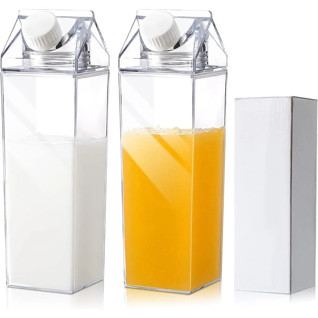 Kit 4 Garrafas Milk Box em Acrílico Clear – 1 Litro