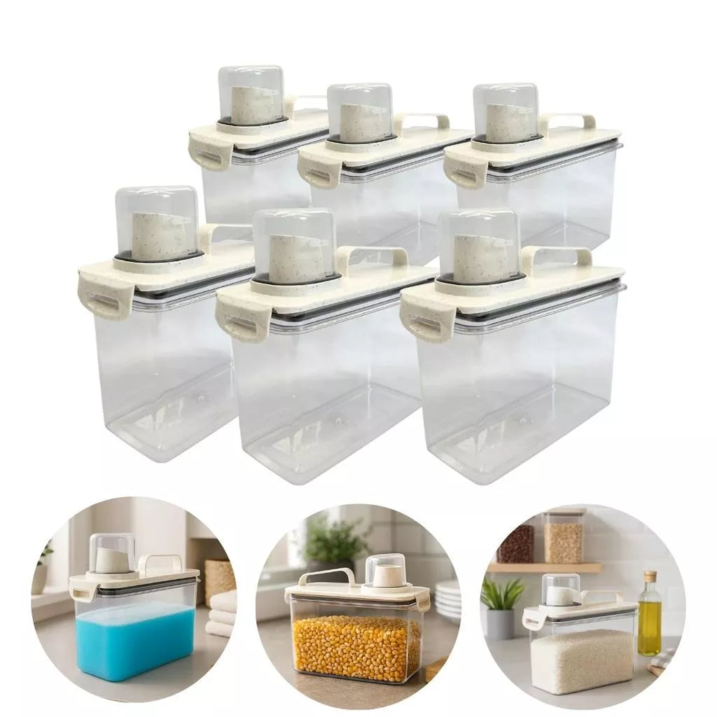 KIT 6 Pote Dispenser Hermético Multiúso com Bico Direcionador e Travas 1.9L