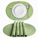 Kit Jogo Americano Oval Trançado Antiderrapante