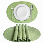 Kit Jogo Americano Oval Trançado Antiderrapante