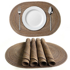 Kit Jogo Americano Oval Trançado Antiderrapante
