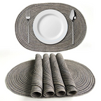 Kit Jogo Americano Oval Trançado Antiderrapante