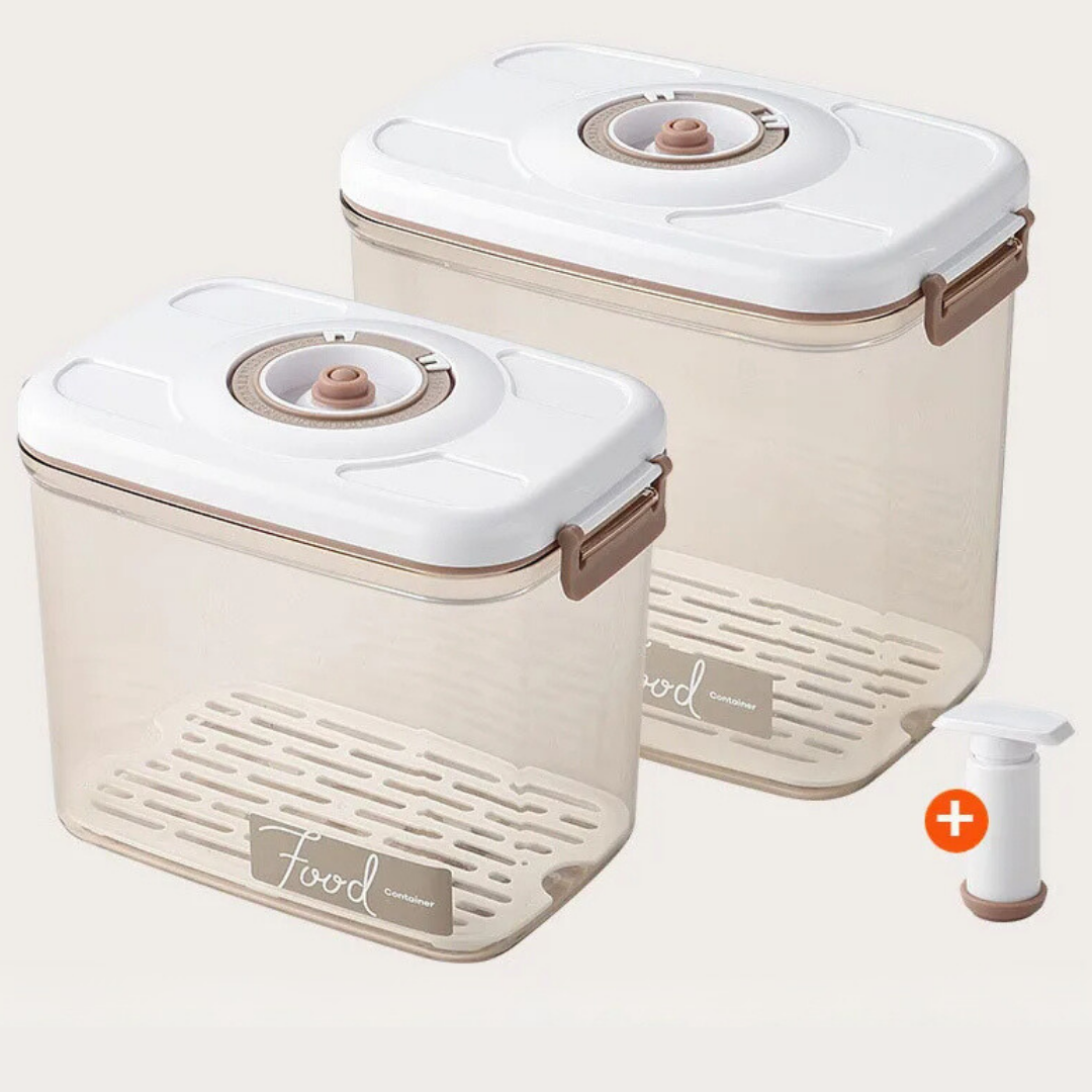 Vasilha de Plástico a Vácuo com Tampa Hermética e Bomba Manual