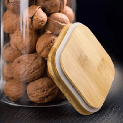 Potes Herméticos de Vidro com Colher de Bambu – Linha Eco (200ml)