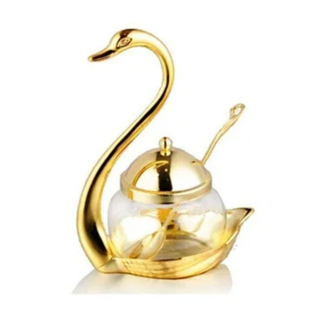 Açucareiro de Vidro em Formato de Cisne