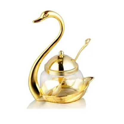 Açucareiro de Vidro em Formato de Cisne