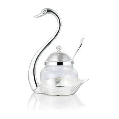 Açucareiro de Vidro em Formato de Cisne