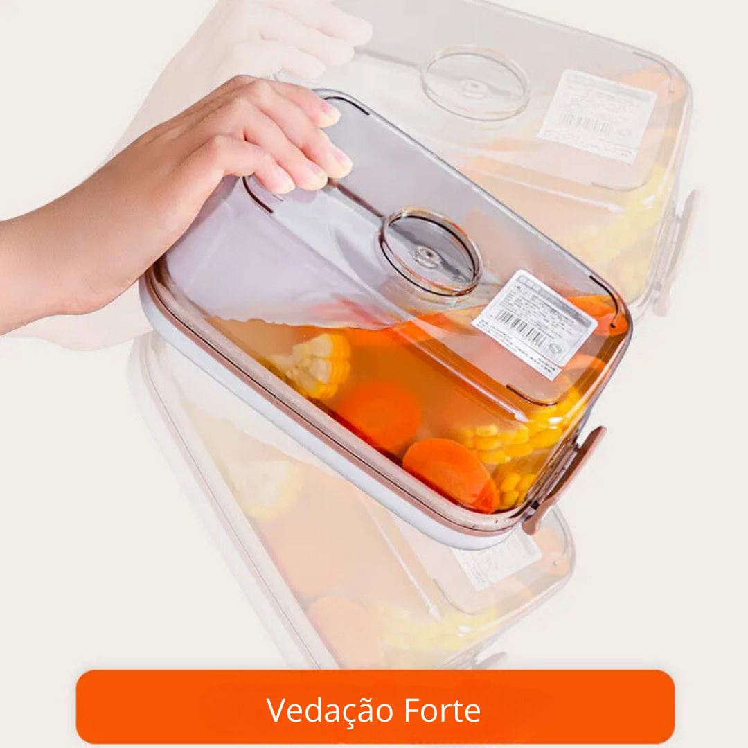 Vasilha de Plástico a Vácuo com Tampa Hermética e Bomba Manual