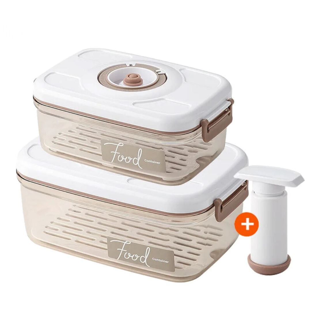 Vasilha de Plástico a Vácuo com Tampa Hermética e Bomba Manual