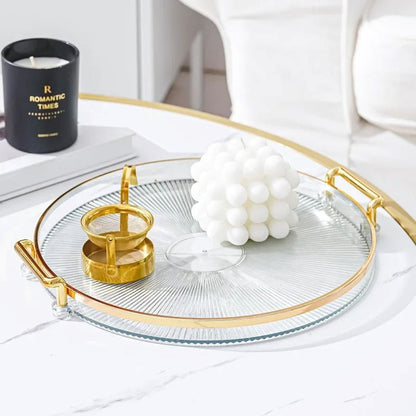 Bandeja Decorativa Redonda em Acrílico