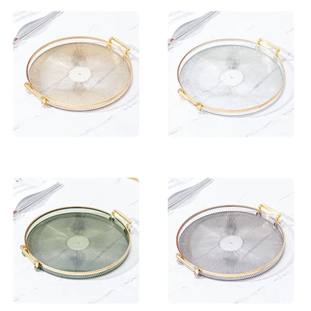 Bandeja Decorativa Redonda em Acrílico