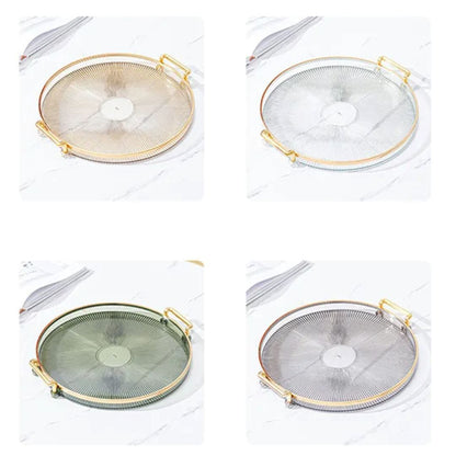 Bandeja Decorativa Redonda em Acrílico