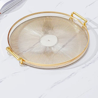 Bandeja Decorativa Redonda em Acrílico