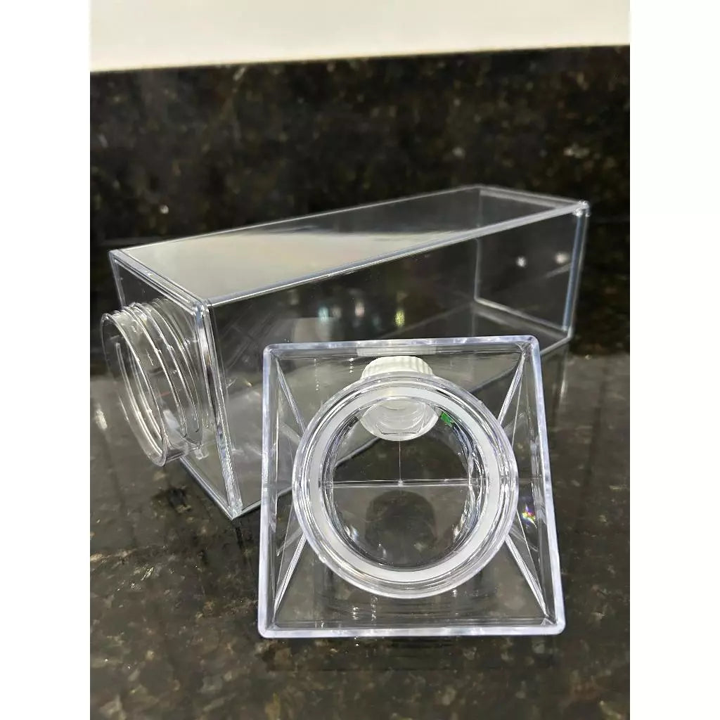 Kit 4 Garrafas Milk Box em Acrílico Clear – 1 Litro