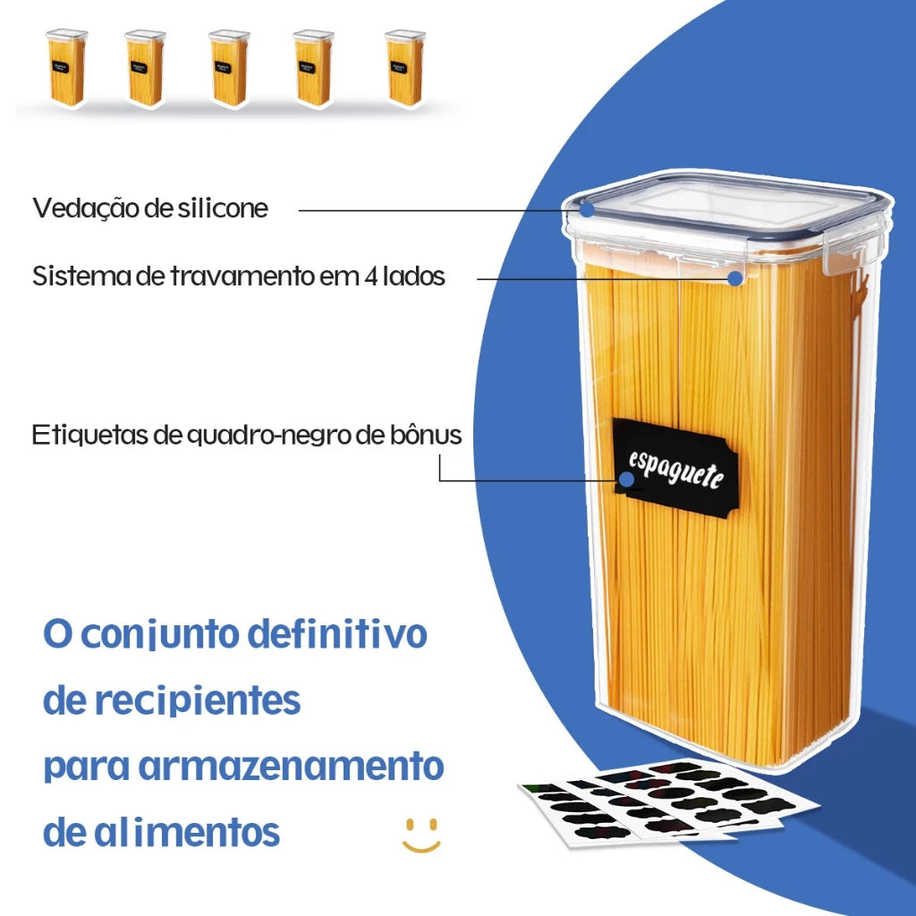 Sistema Completo de Organização 15 Peças + Etiquetas – Linha Pantry