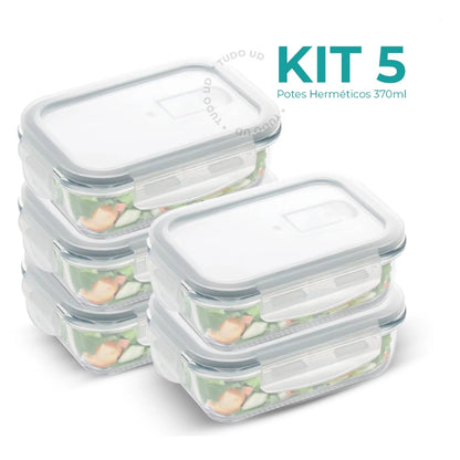 Kit Potes Herméticos de Vidro Borossilicato – Linha Fresh 1040ml