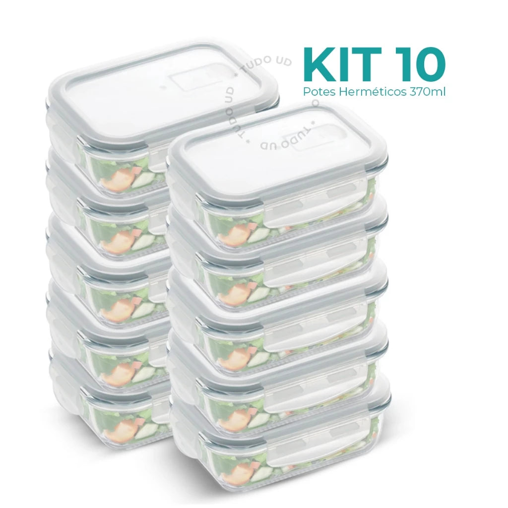 Kit Potes Herméticos de Vidro Borossilicato – Linha Fresh 1040ml