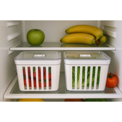 Kit 4 Organizadores com Cesto de Drenagem e Respiro – Linha Fresh 3,8L