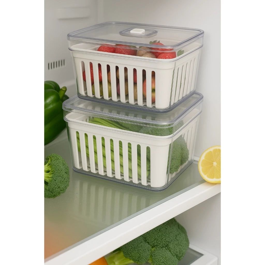 Kit 4 Organizadores com Cesto de Drenagem e Respiro – Linha Fresh 3,8L
