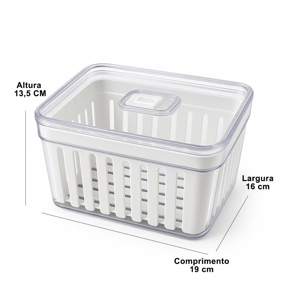 Kit 4 Organizadores com Cesto de Drenagem e Respiro – Linha Fresh 3,8L