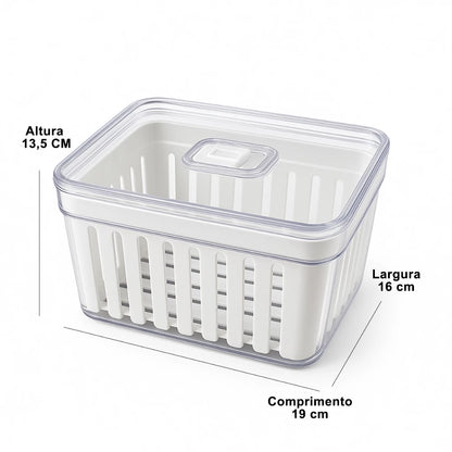 Kit 4 Organizadores com Cesto de Drenagem e Respiro – Linha Fresh 3,8L