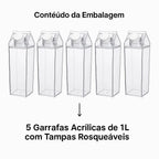 Kit 4 Garrafas Milk Box em Acrílico Clear – 1 Litro