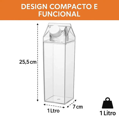 Kit 4 Garrafas Milk Box em Acrílico Clear – 1 Litro