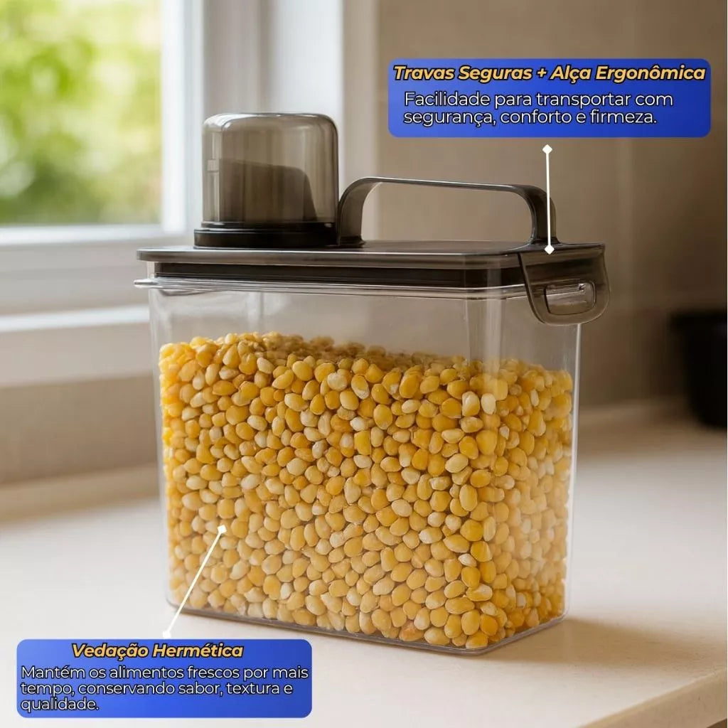 KIT 6 Pote Dispenser Hermético Multiúso com Bico Direcionador e Travas 1.9L