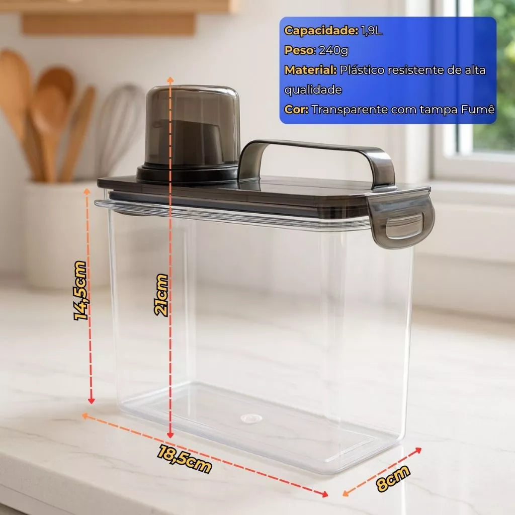 KIT 6 Pote Dispenser Hermético Multiúso com Bico Direcionador e Travas 1.9L