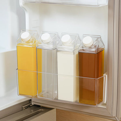 Kit 4 Garrafas Milk Box em Acrílico Clear – 1 Litro