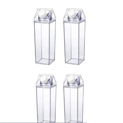Kit 4 Garrafas Milk Box em Acrílico Clear – 1 Litro