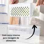 Kit Trio Wash & Store com Cesto de Drenagem – Linha Fresh