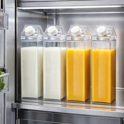 Kit 4 Garrafas Milk Box em Acrílico Clear – 1 Litro