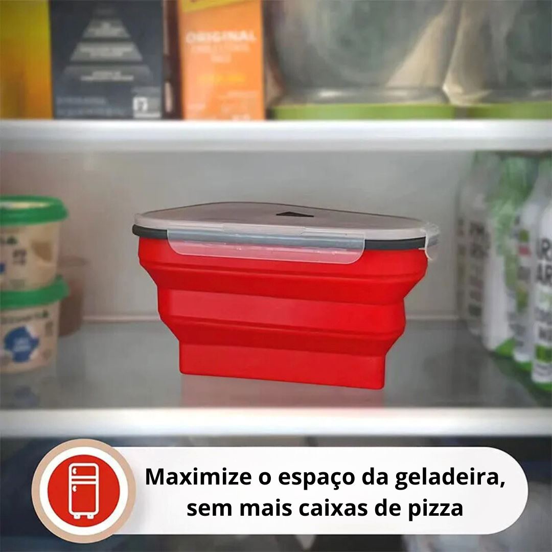 Organizador de Geladeira Triangular para Pizza em Silicone