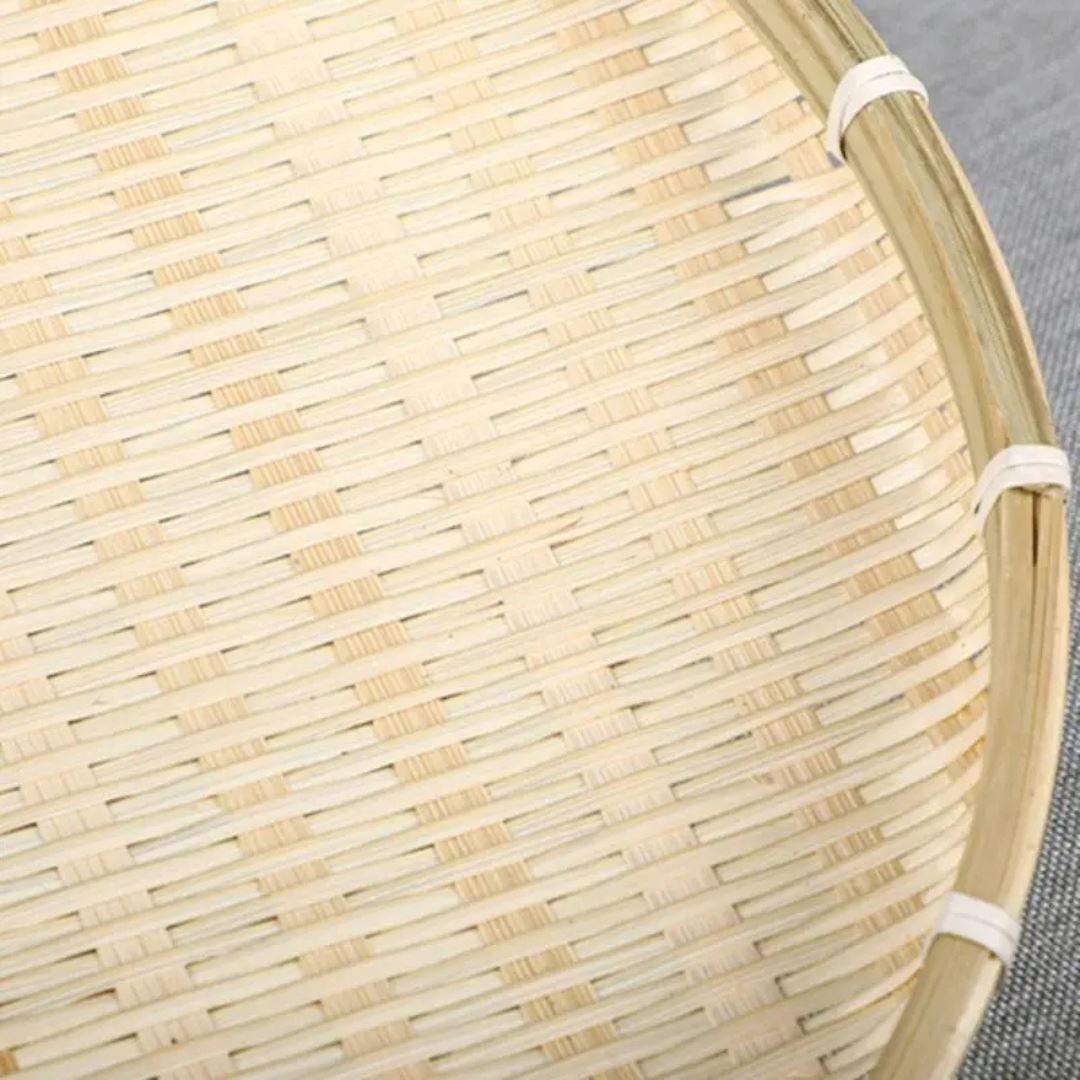 Cesto de Bambu Porta Pão e Bolo Cobertura Tela Retrátil