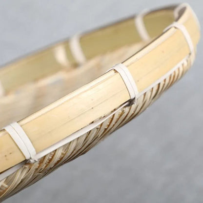 Cesto de Bambu Porta Pão e Bolo Cobertura Tela Retrátil