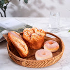 Bandeja Decorativa de Rattan Natural com Alças Laterais