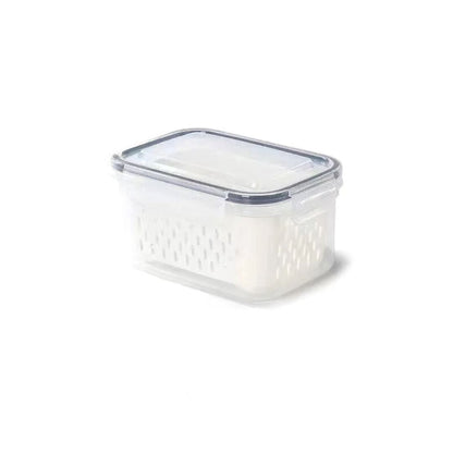 Vasilha de Plástico para Geladeira com Tampa e Drenagem