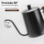 Chaleira de Café com Bico Fino e Pescoço de Ganso em Aço Inox