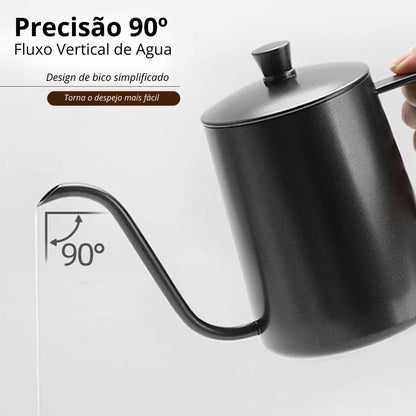 Chaleira de Café com Bico Fino e Pescoço de Ganso em Aço Inox