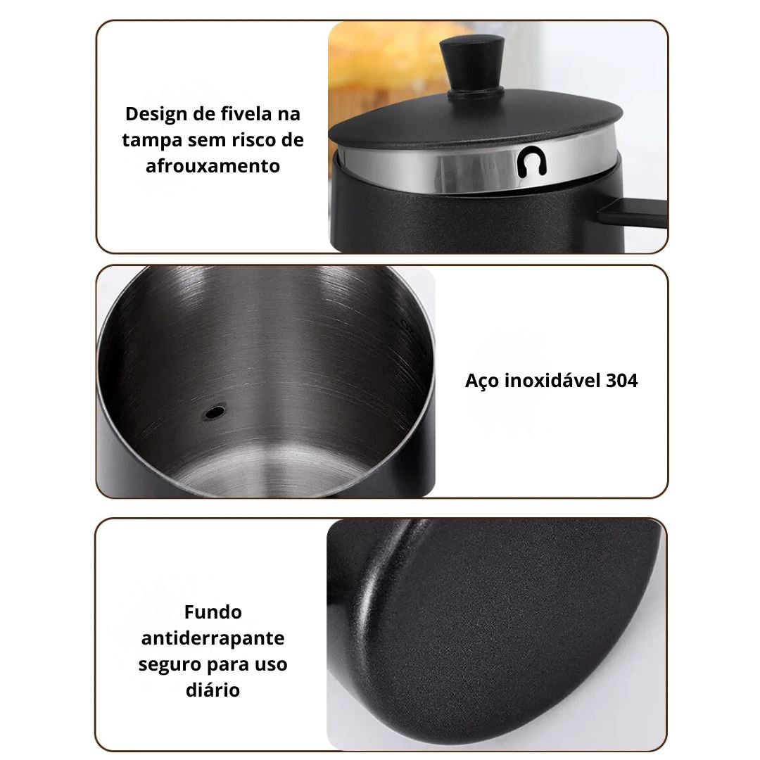 Chaleira de Café com Bico Fino e Pescoço de Ganso em Aço Inox