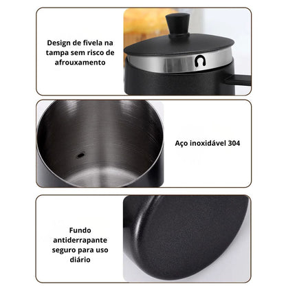 Chaleira de Café com Bico Fino e Pescoço de Ganso em Aço Inox