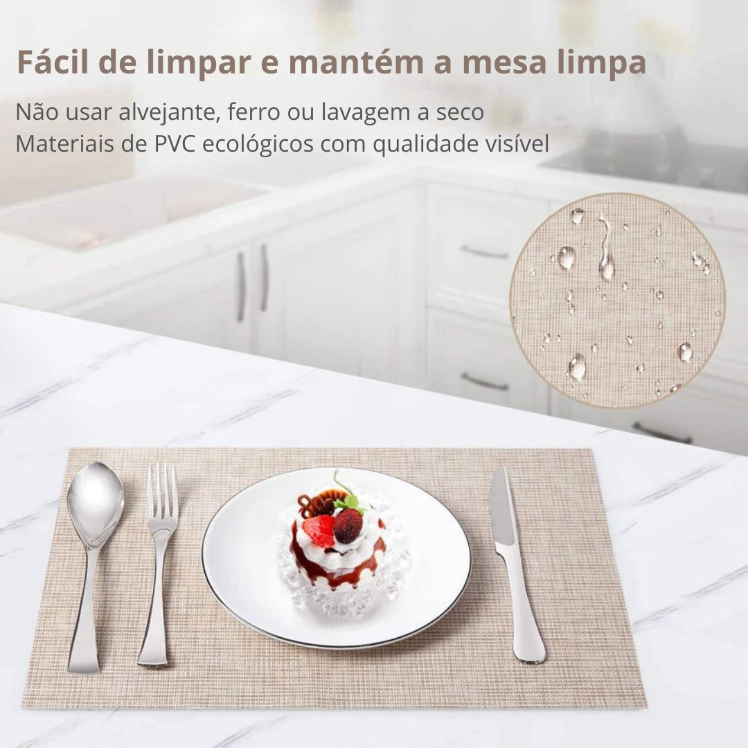 Jogo Americano Tecelagem de Bambu Impermeável