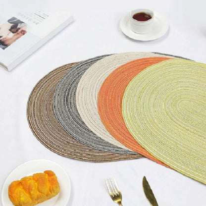 Kit Jogo Americano Oval Trançado Antiderrapante