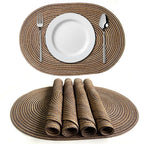 Kit Jogo Americano Oval Trançado Antiderrapante