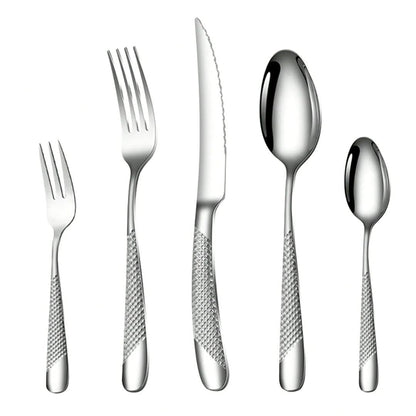 Conjunto de Talheres Prata em Aço Inox - 30 Peças