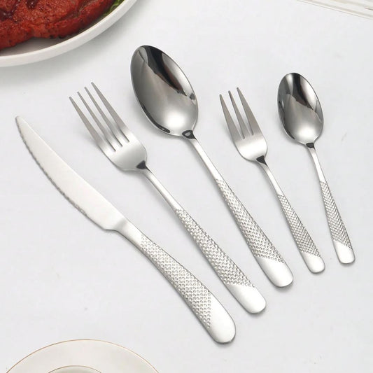 Conjunto de Talheres Prata em Aço Inox - 30 Peças