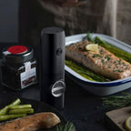 Moedor de Pimenta e Sal Automático USB com Luz LED e Ajuste de Moagem